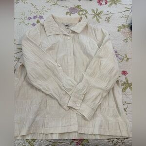 CJ Banks white Button Down Shirt